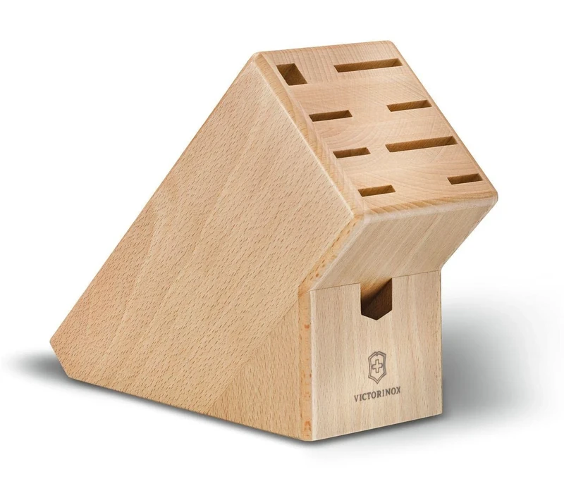 VICTORINOX Swiss Classic Wooden Knife Block Without Knives, for 9 Knives, Light Beech Wood, Empty, Unequipped, Storage