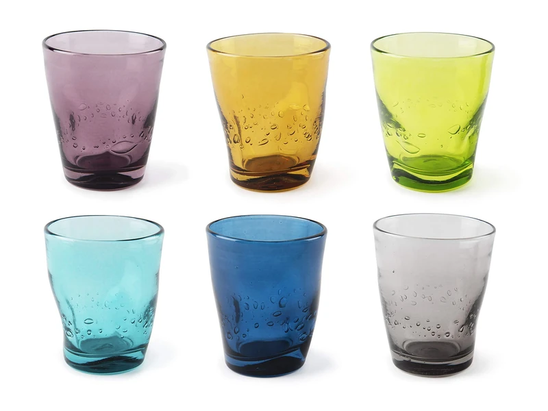 Excelsa Color Wave Set of 6 Water Glasses, Glass