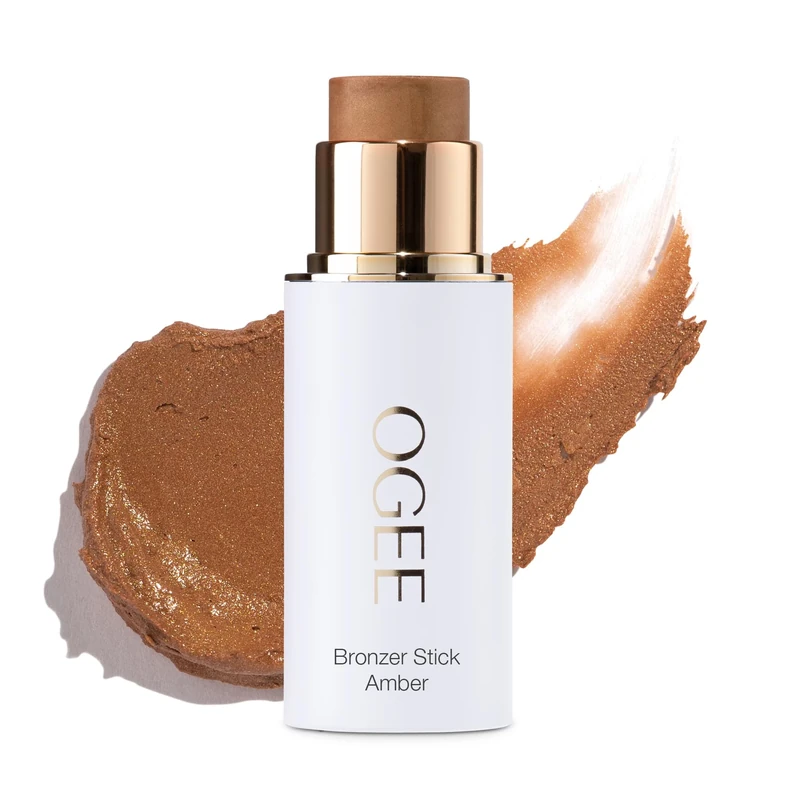 Ogee Sculpted Face Stick (AMBER - SUN KISSED BRONZE) Certified Organic Bronzer & Highlighter - Multi-Use Bronzer for Face