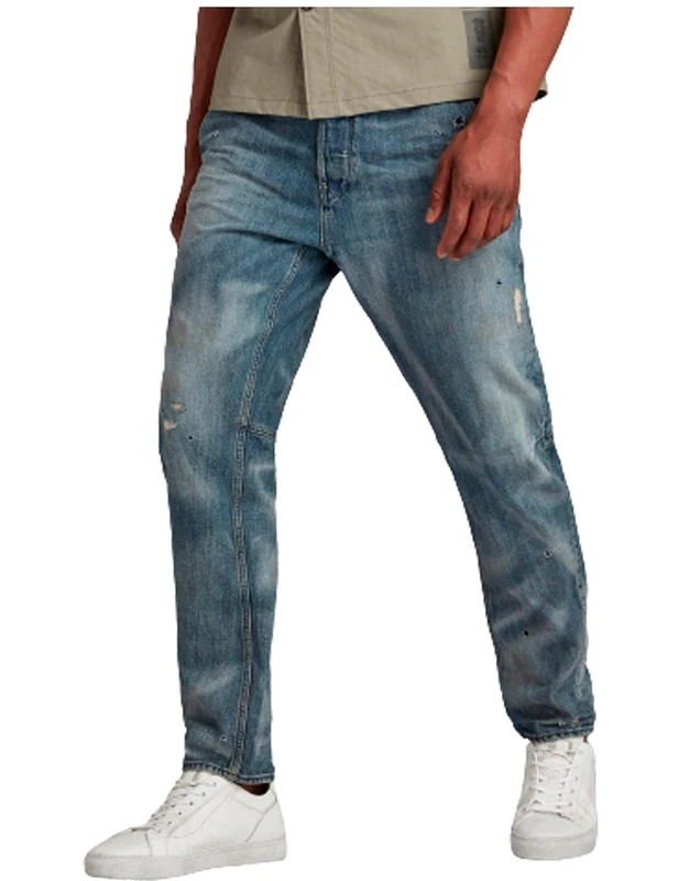 G-Star Men's Grip 3D Relaxed Tapered Jeans, Blue (faded bay burn destroyed D19928-B988-C605), 27W / 32L