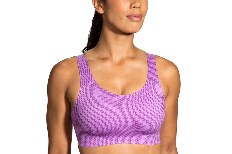 Brooks Dare Scoopback Women’s Run Bra for High Impact Running, Workouts and Sports with Maximum Support - Heliotrope Texture Print - 30A/B