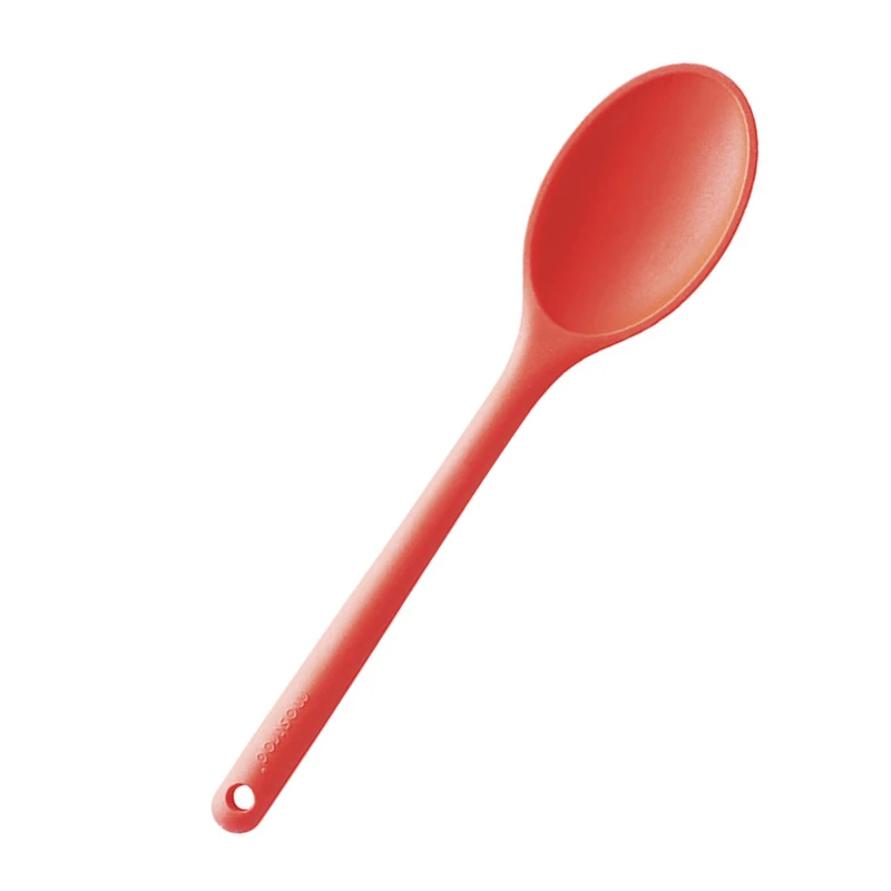 mastrad F10615 Soup Spoon for Kitchen - Preparation and Cooking, Mixing - Uniblock - Silicone - Does not Scratch the pots - Red