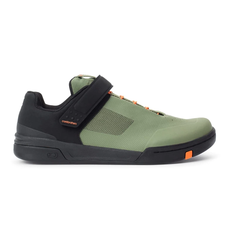 Crankbrothers Stamp Speed Lace Cycling Shoes, Green/Black/Orange, UK 9.5 / EU 44