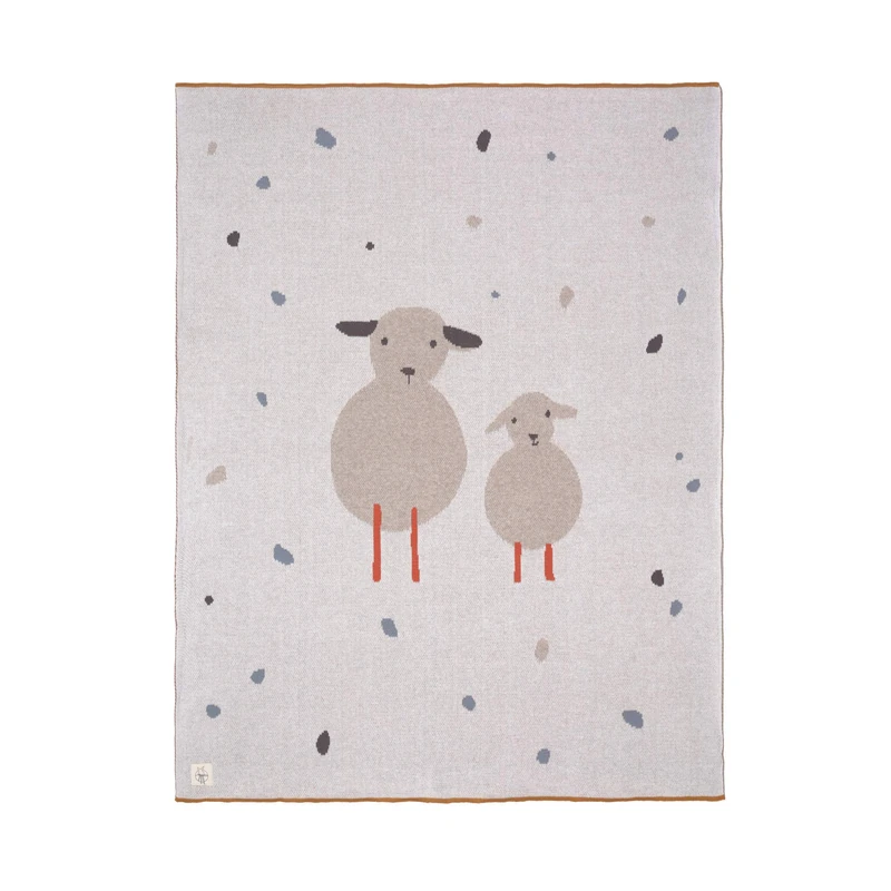 LÄSSIG 1542001141 Baby Blanket Knitted Organic Cotton GOTS 75 x 100 cm Eggshell Colour 360 g