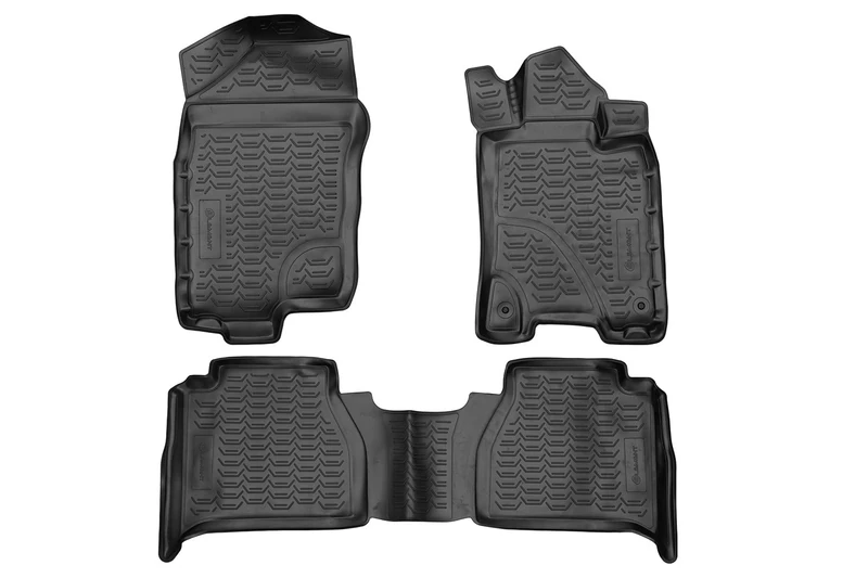Element Tailored Custom Fit 3D Rubber Floor Mats designed for NISSAN NAVARA AT & MT, 2016-present, Double cab.,3 pcs Right hand drive only