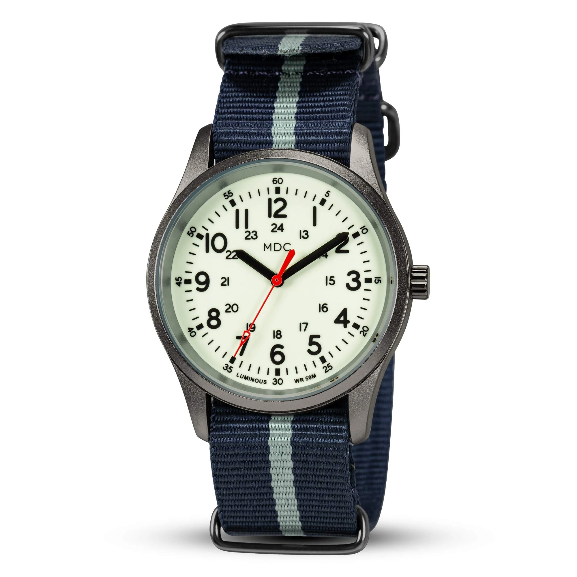 Infantry Glow in The Dark Military Watches for Men Tactical Analogue Mens Wrist Watch Waterproof Work Casual Outdoor Sport Luminous Army Field Blue NATO Strap