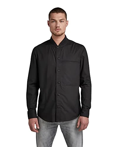 G-STAR RAW Men's Regular Shirt Bomber Collar, Black (dk black D18990-4481-6484), M