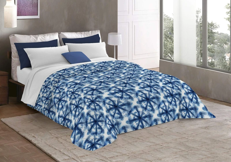 Italian Bed Linen Basic Printed Winter Quilt, Microfibre, Batik, Small Double