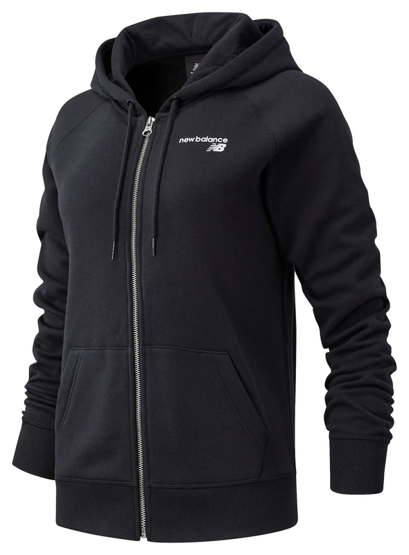 New Balance Classic Core Fleece Fashion Full Zip Jacket, Women, Black, S - Image 1