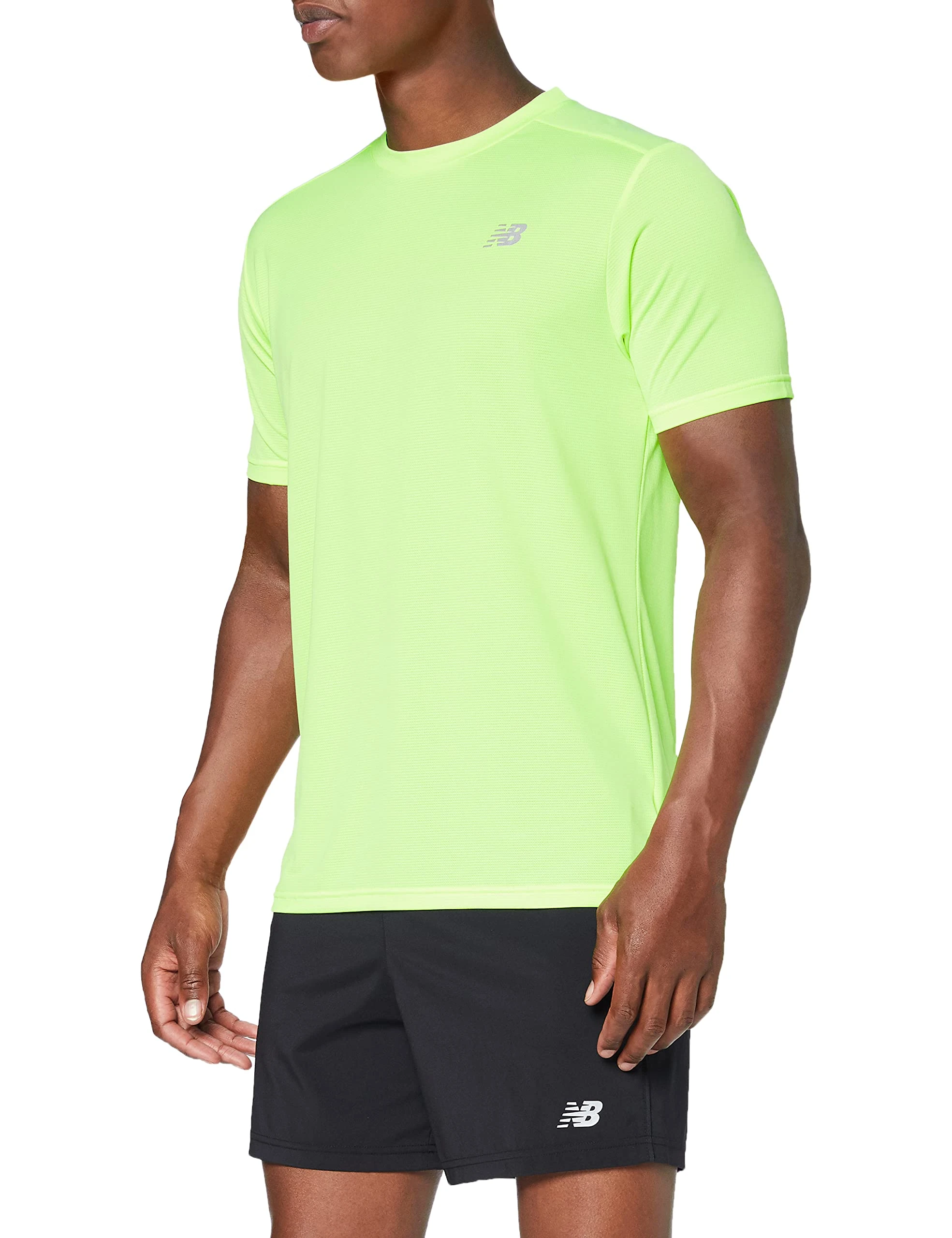 New Balance Core Run Short Sleeve T-shirt, Men, Bleached Lime Glow, M