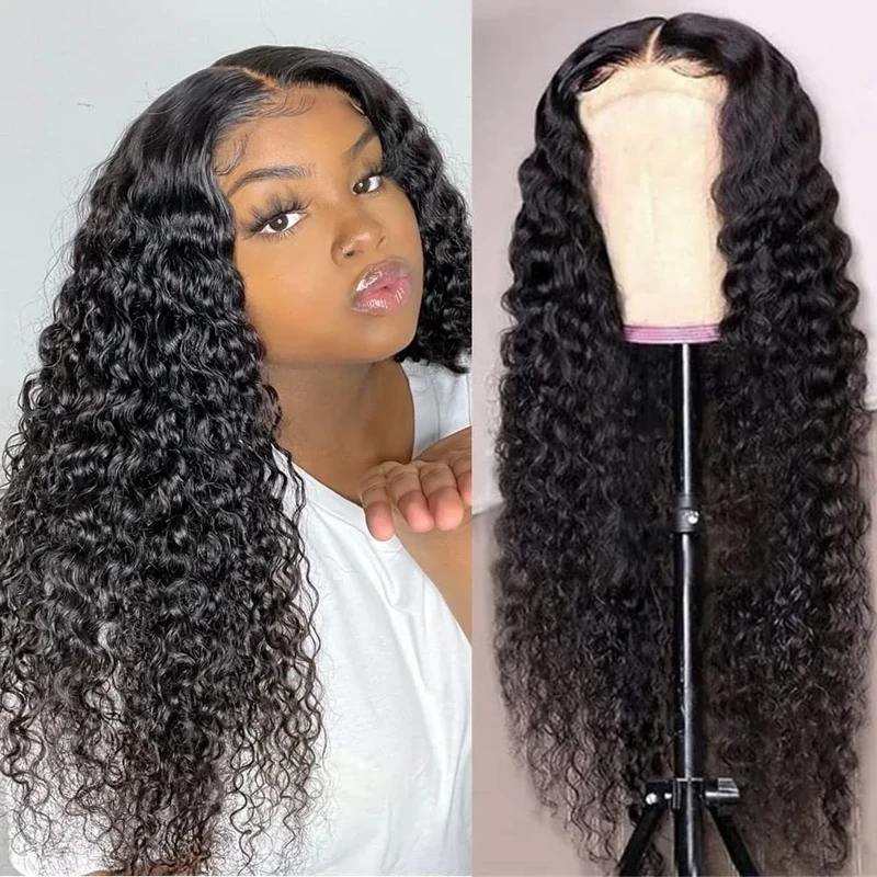 Josblue Deep Wave Closure Wigs Human Hair For Black Women Human Hair Wigs Wet Curly Wavy Lace Front Wig Human Hair Wigs Without P