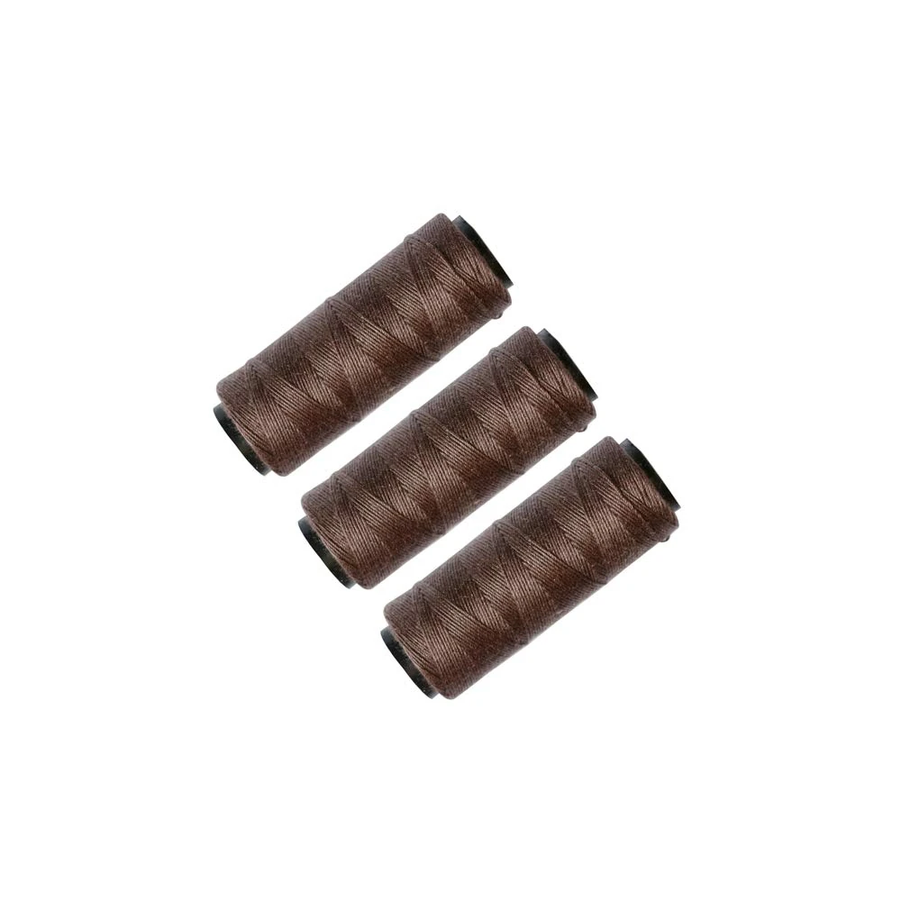 3 Rolls Sewing Thread for Hair Weave Bundles, Hair Extensions, Sewing Hair Weft, Making Wig DIY Weaving Thread (Brown)