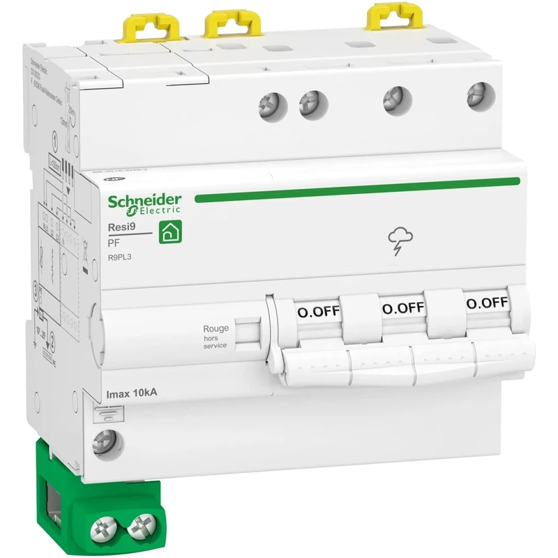 Schneider Electric R9PL3 Resi9 Surge Protector 10kA - 3P+N with Accessories Surge Arrester 10kA 3P+N with ACC