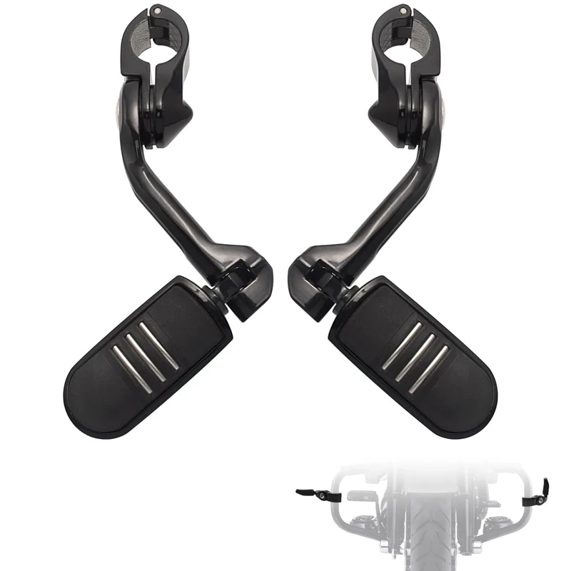 LTMOTO 1.25" Highway pegs,Motorcycle Long Angled Adjustable Highway Footpegs for Harley Davidson Touring Road King Road Glide Street Glide Electra Glide Softail Sportster with 1 1/4" Highway Bar