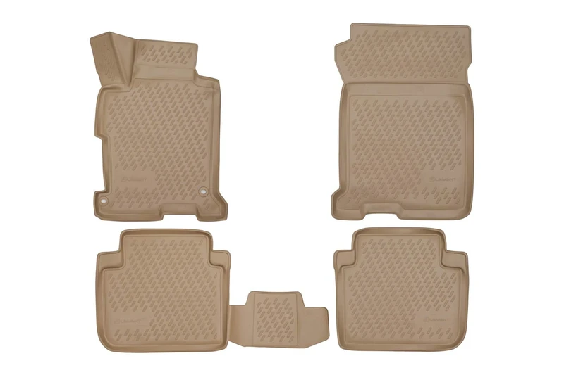 Custom-fit floor mats, rubber mats for Honda Accord 2013-2017, 4 pieces, beige
