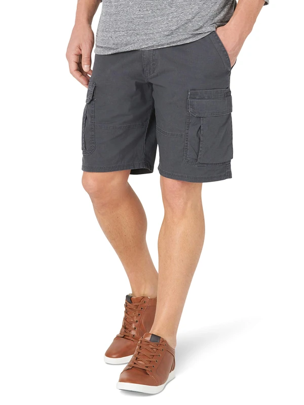Wrangler Authentics Men's Classic Cargo Stretch Short, Anthracite, 36