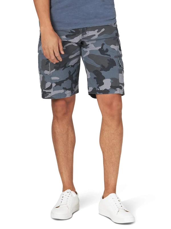 Wrangler Authentics Men's Stretch Twill Cargo Shorts, Turbulence Camo, 44