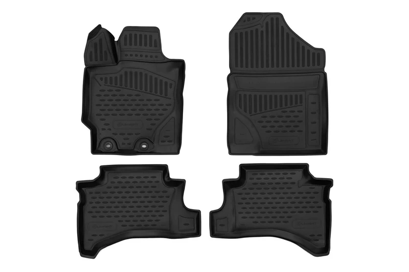 Element Rubber Floor Mats for Toyota Yaris 2020-> Hb. 4 Pieces, Black, Adjustment Measure au Laser Personalisé