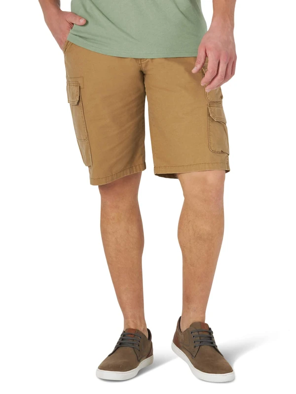 Wrangler Authentics Men's Stretch Twill Cargo Shorts, Acorn, 38