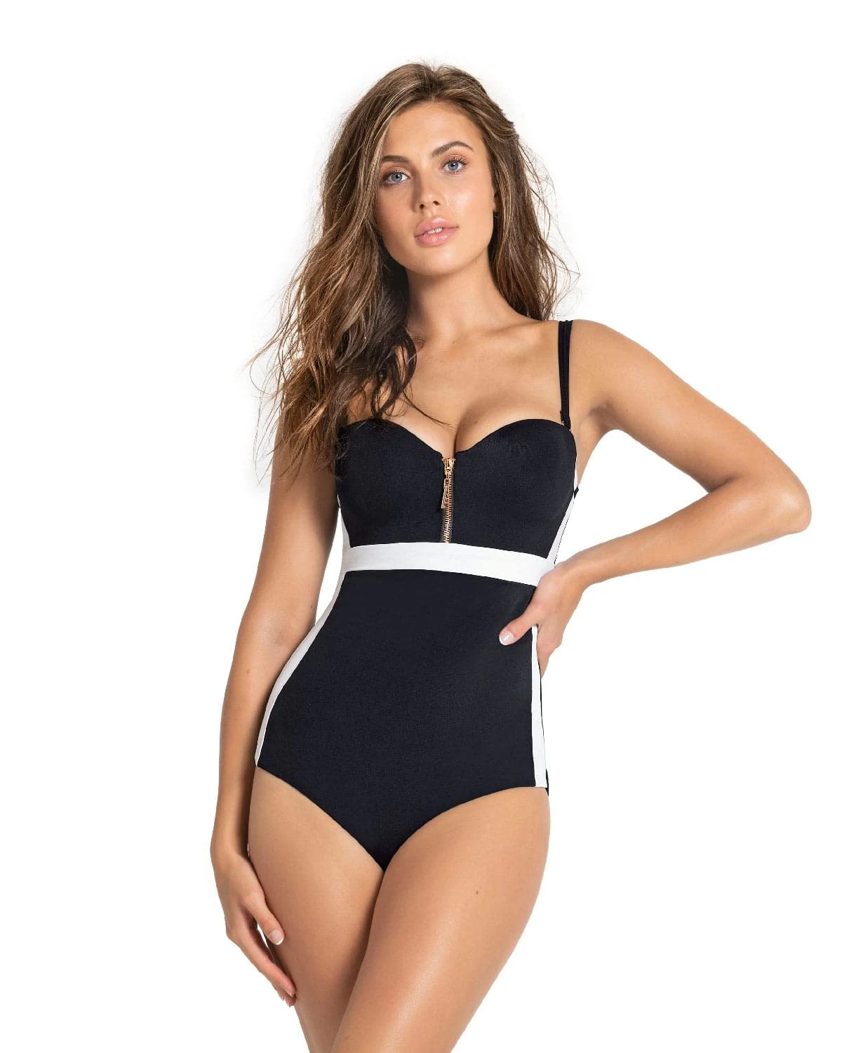 Leonisa One-Piece Slimming Tummy Compression Swimsuit Black
