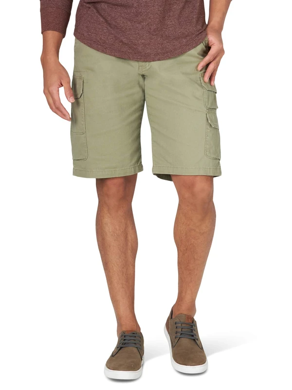 Wrangler Authentics Men's Stretch Twill Cargo Shorts, Aloe, 38