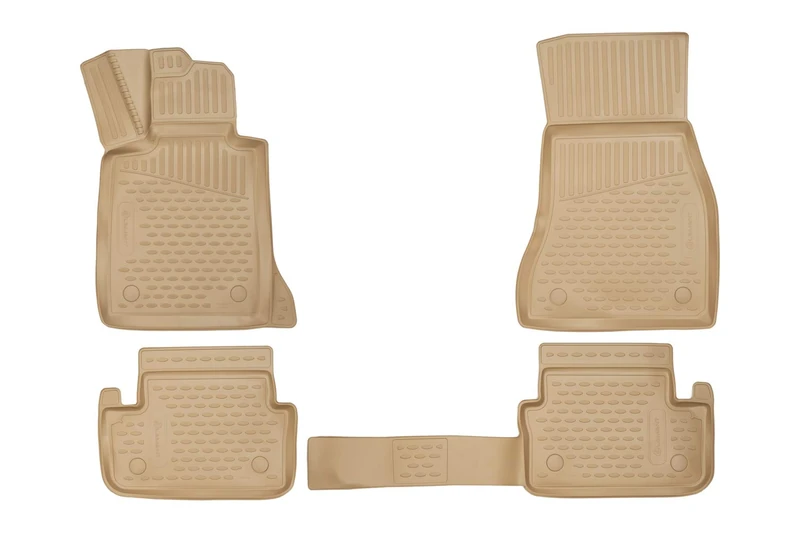 Rubber mats for BMW 5 Series Touring 2010-2016 wagon F11 4 pieces beige