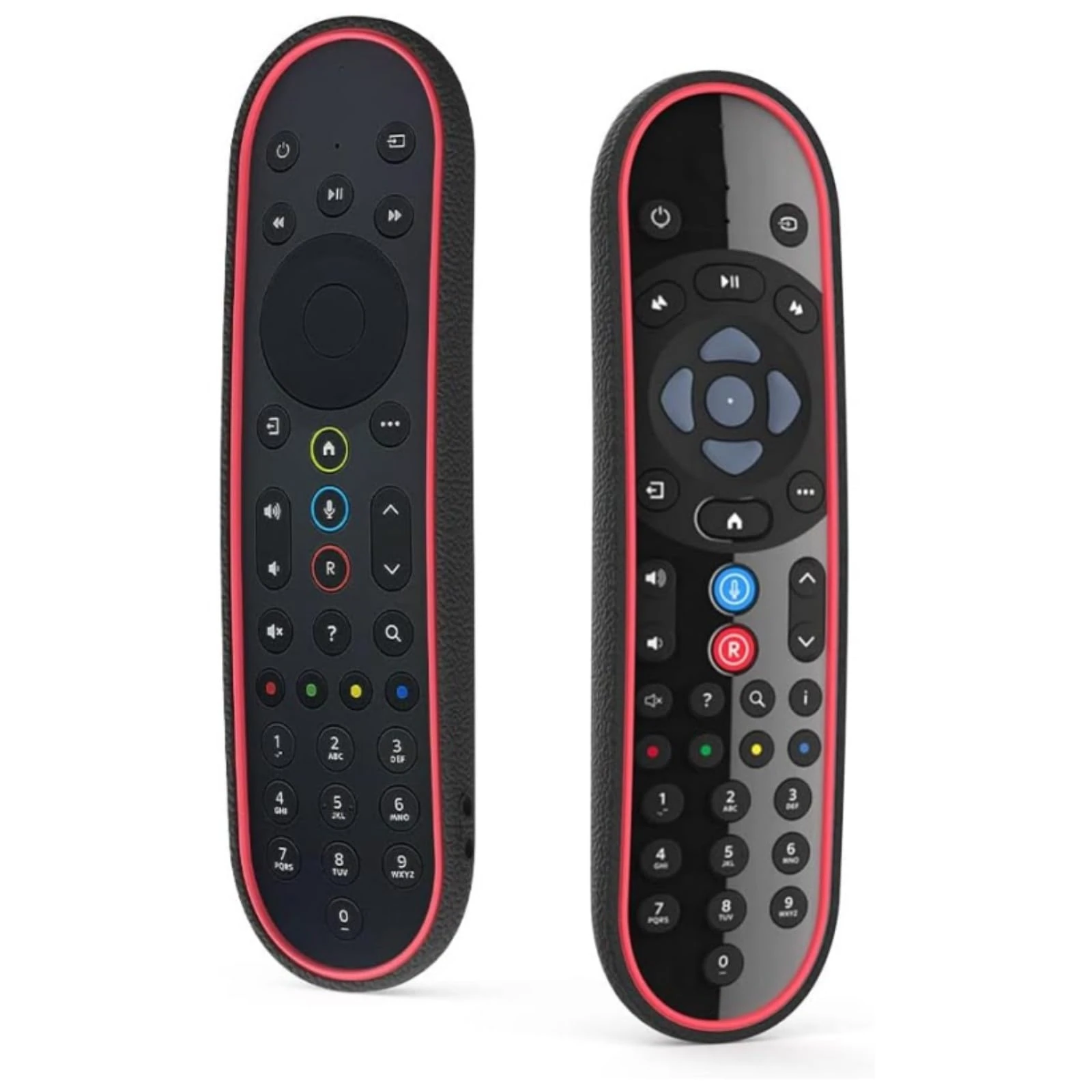 MOSHOU Anti-slip Protective Case Compatible with 2020 Newest Sky Q Remote Control EC201 / EC202, Fashionable Silicone Protection, Good Grip, Shockproof Cover with Anti-Lost Hand Strap (Black Red)