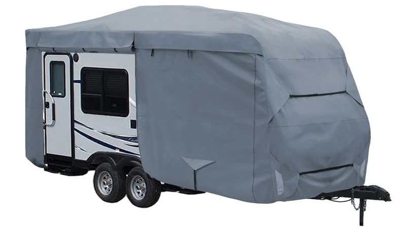 GEARFLAG Travel Trailer Cover for Motorhome Multi-Layers fits 19' - 21' with Reinforced Windproof Side-Straps Anti-UV Water-Resistance Heavy Duty (Fits 19' - 21') - Ideal for rv & Trailer Covers