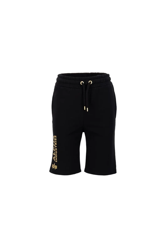 aplha industries Men's Basic Short AI Foil Print Bermuda Shorts, Black/Yellow Gold, M - Image 1
