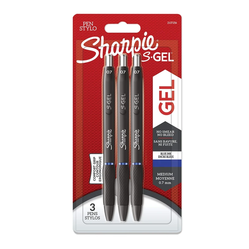 Sharpie S-Gel Blue Gel Pens - 0.7mm Medium Point - 3 Pack