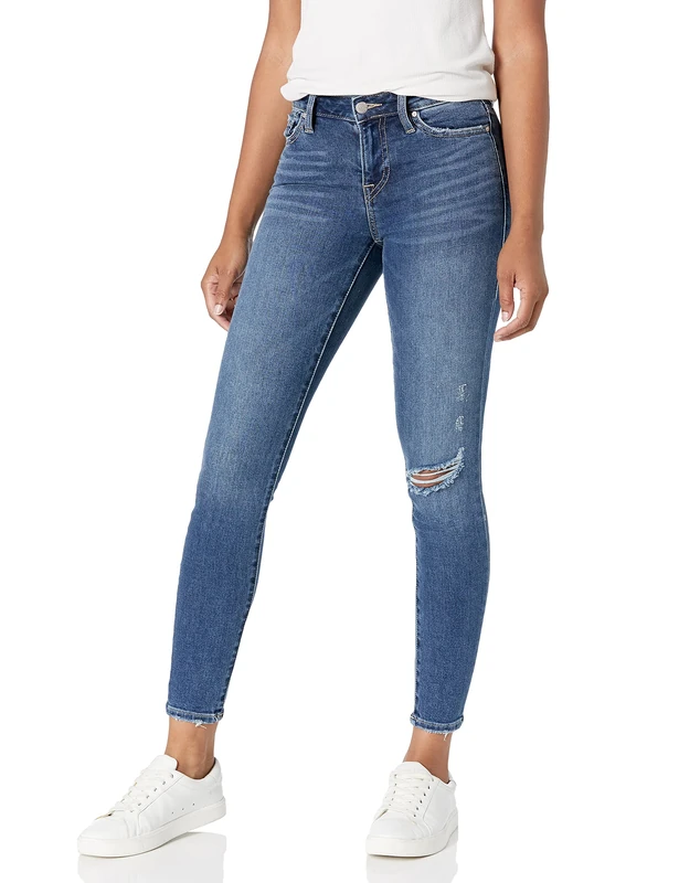 True Religion Women's Jennie High Rise, Beach Scape with Destroy, 23