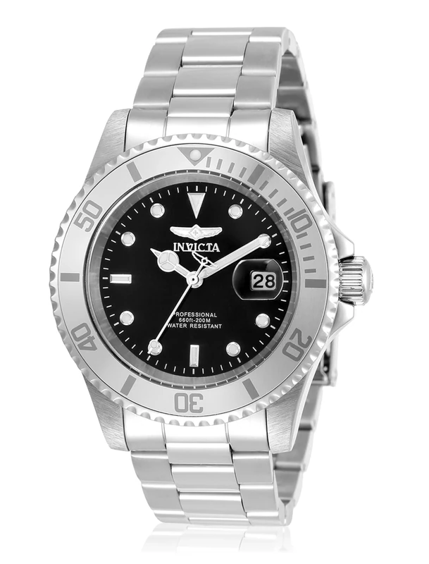 Invicta Pro Diver 34022 Men's Watch - Waterproof - Analogue - Quartz Movement - Stainless Steel with Black dial - 40mm