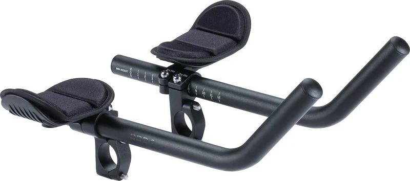 BBB Cycling AeroMax Aluminium Tri Bars | J-bend Aerobars for Road Bikes | Multi-adjustable PU Arm Pads | Compatible with 25.4/31.8 mm Bike Handlebars | BHB-60