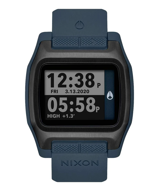 Nixon High Tide A1308-2889-00 Surf Watch - Blue Rubber Strap