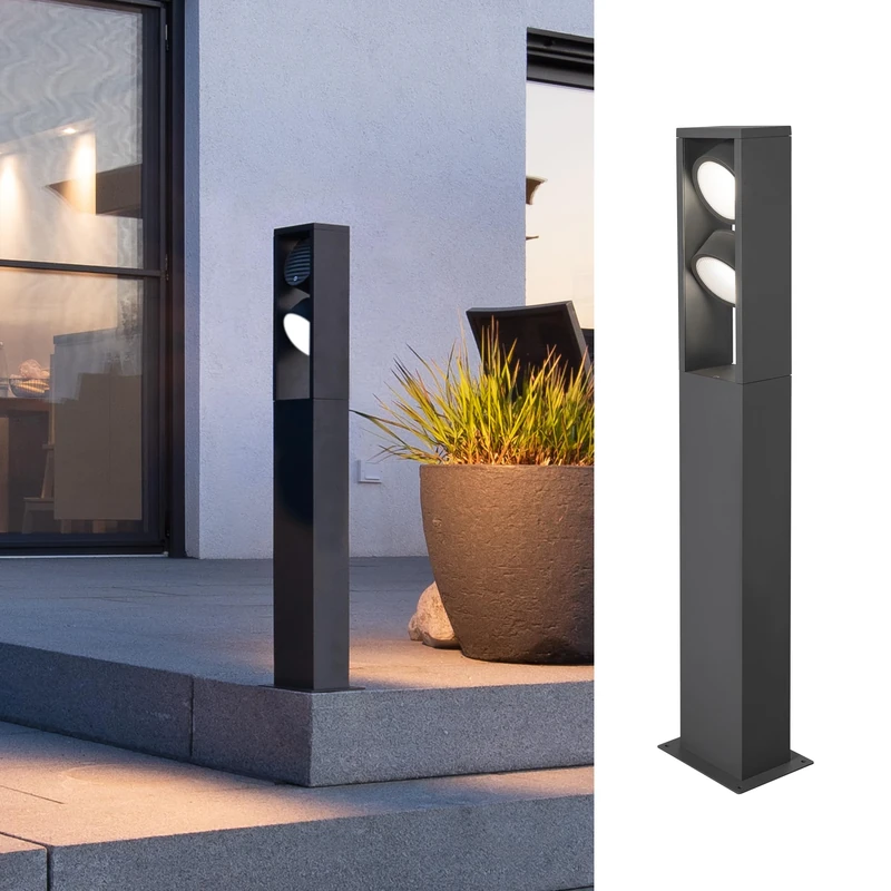 SLV Floor lamp ESKINA Frame 75 FL/LED Outdoor Lighting for Paths, Walls, entrances, Outdoor Garden lamp / IP65 3000/4000K 27W 2200 / 3500lm Anthracite 95 Degrees