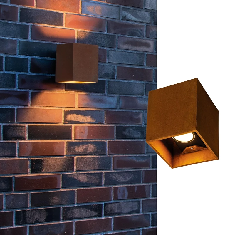 SLV Wall-Mounted Light Rusty® UP/Down WL/Lighting for Walls, Paths, entrances, LED spot Outdoor, Surface-Mounted Light Outdoor, Garden lamp / IP65 3000/4000K 14W 544 / 833lm rost 65 Degrees