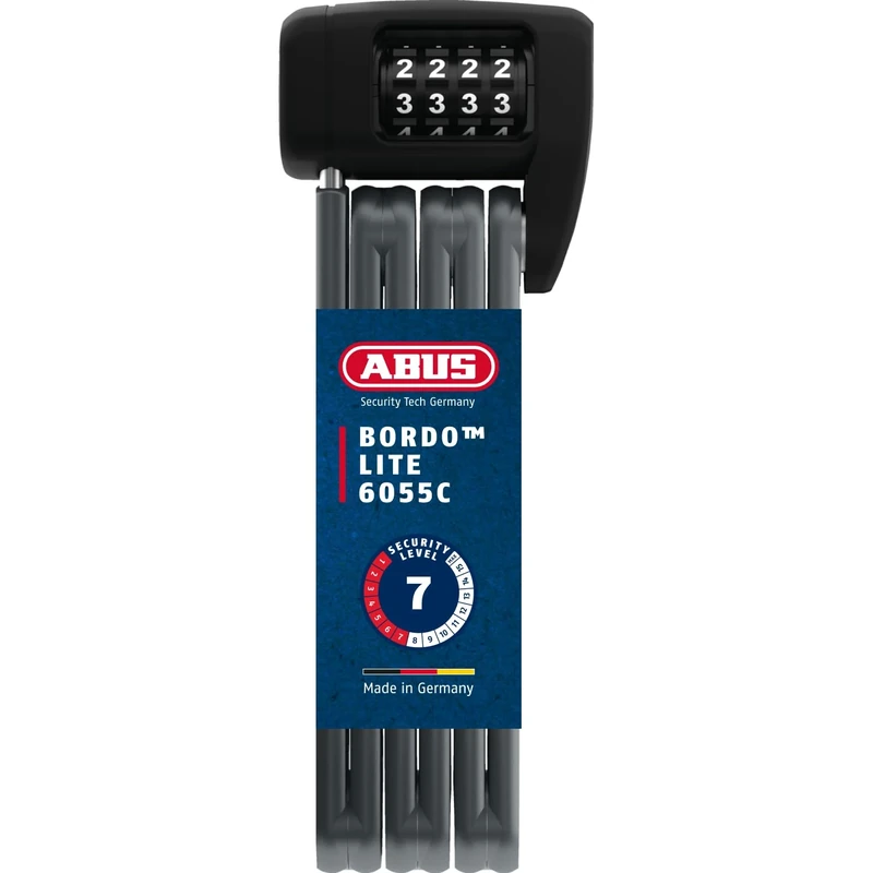 ABUS Bordo Lite 6055C folding lock - with SR bracket - Extra-light combination lock, ideal for racing bikes - security level 7