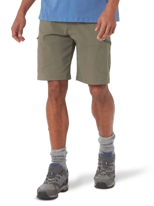 Wrangler Authentics Men's Performance Comfort Flex Waist Cargo Short, Earth Green, 33