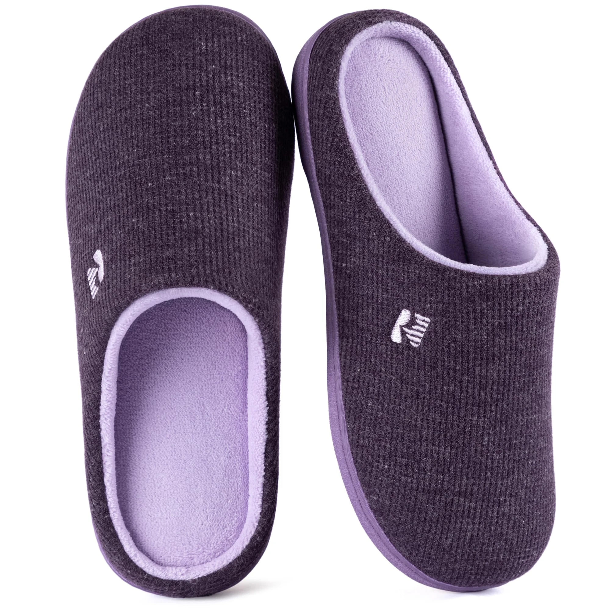 RockDove Women's Original Two-Tone Memory Foam Slipper, Size 5/6 UK Women, Eggplant