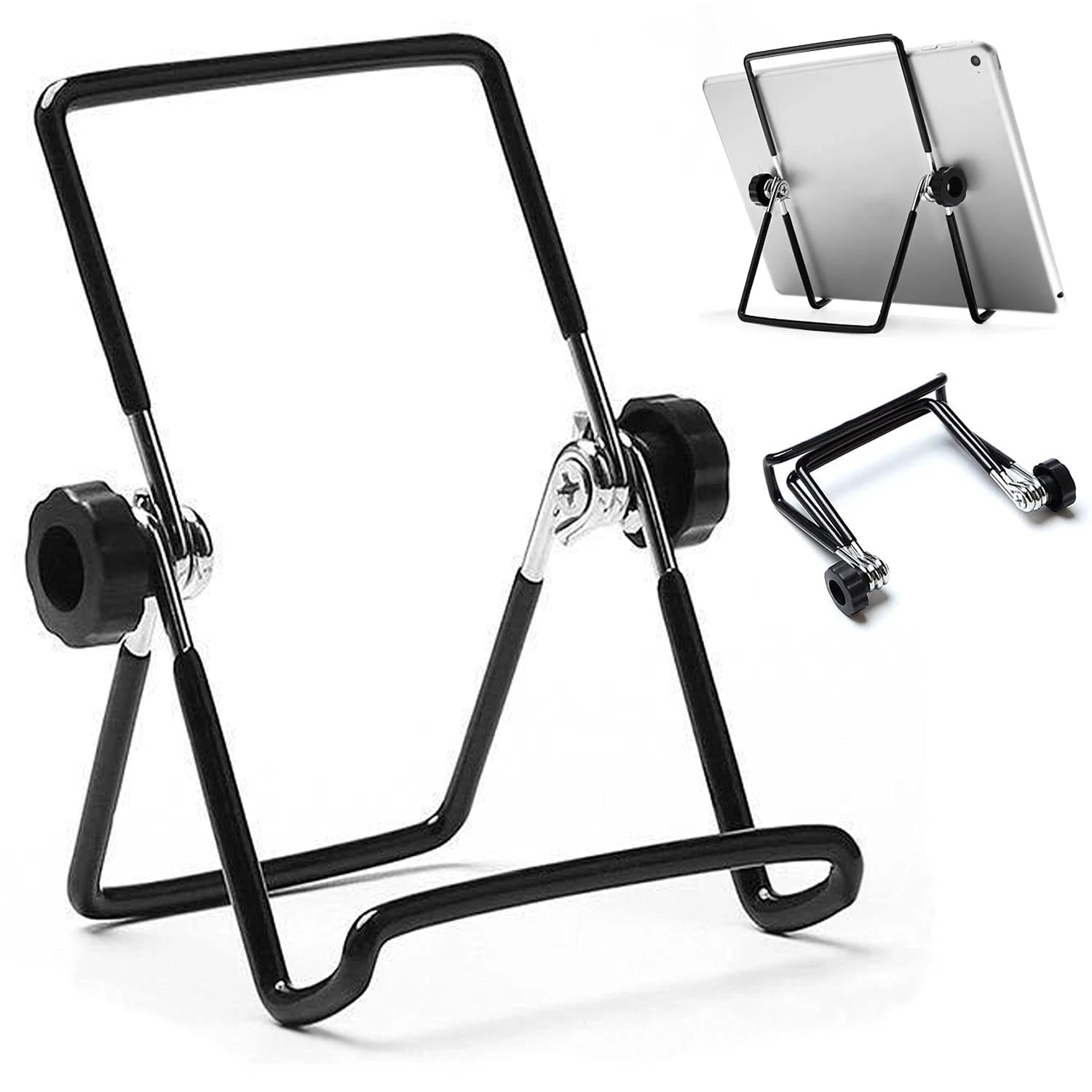 calistar VOVIGGOL Adjustable Tablet Stand Holder, Non-Slip Foldable Holder Cradle Fit for 9-12.9" Tablets, iPad, Samsung and Kindle Fire, Display Stand Picture Frame Stand for Photos (Large Black)