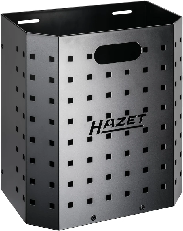 HAZET Waste Paper Basket 179N-33 Square Compatible with Various HATEZ Workshop Trolleys and Workbenches Metal Bin Black, Made in Germany
