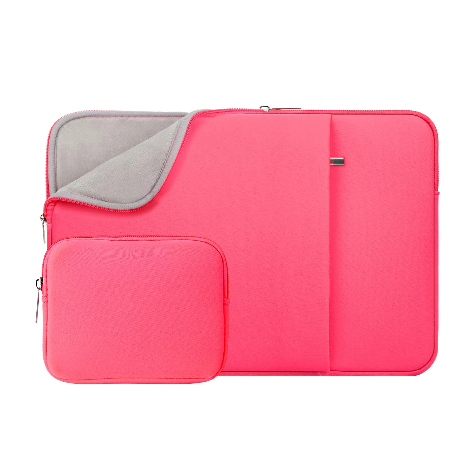 RAINYEAR 11 Inch Laptop Sleeve Case Soft Lining Cover Bag with Front Pocket &Accessories Pouch,Compatible with 11.6" Mac_Book Air for 11" Notebook Computer Chromebook(Bright Pink,Upgraded Version)
