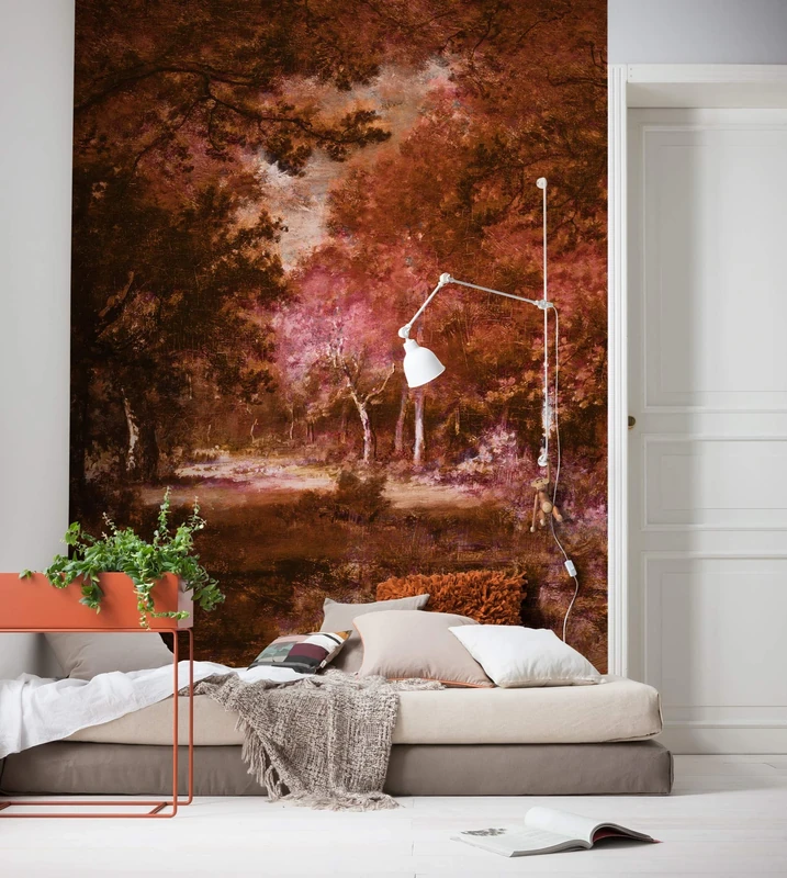 Komar Autumna Rosso Non-Woven Photo Wallpaper, Autumn, Landscape, Living Room, Bedroom, Decoration, Wallpaper, Size: 200 x 280 cm (Width x Height), 4 Panels, Width 50 cm