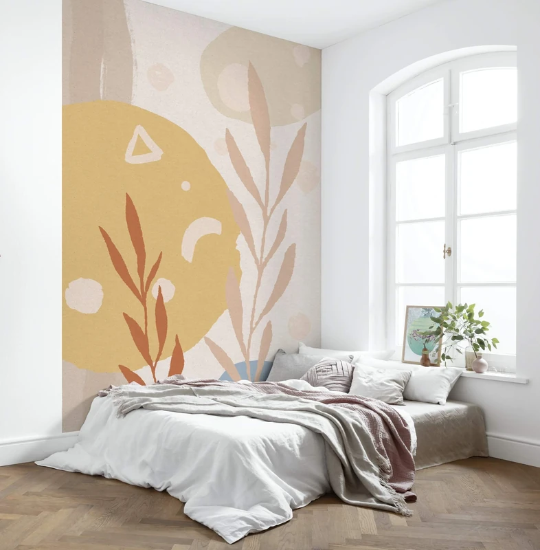 Komar Bohemia Scandi Non-Woven Photo Wallpaper, Living Room, Bedroom, Boho, Sand, Decoration, Wallpaper, Size: 200 x 280 cm (Width x Height), 4 Panels, Width 50 cm