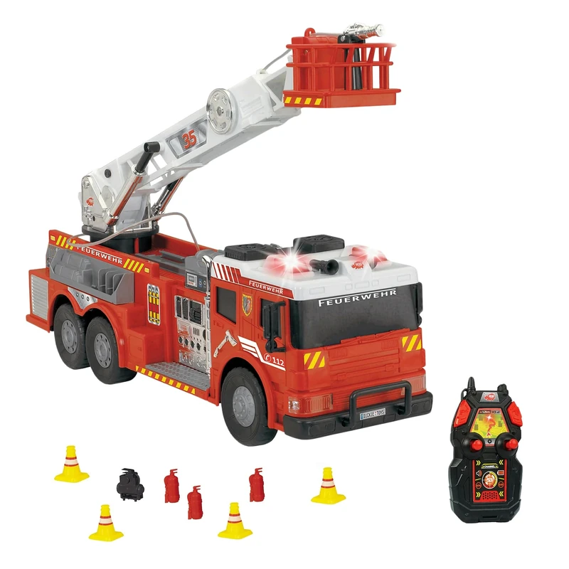 Dickie Toys Toys-24 RC Working Pump Cat Radio Controlled Fire Truck 62 cm, Light and Sound, 2 Channels (Dickie 203719022038), Multicoloured, 0