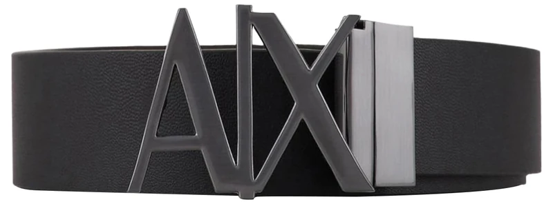 Armani Exchange Split Leather Double sided logo belt Belt,
