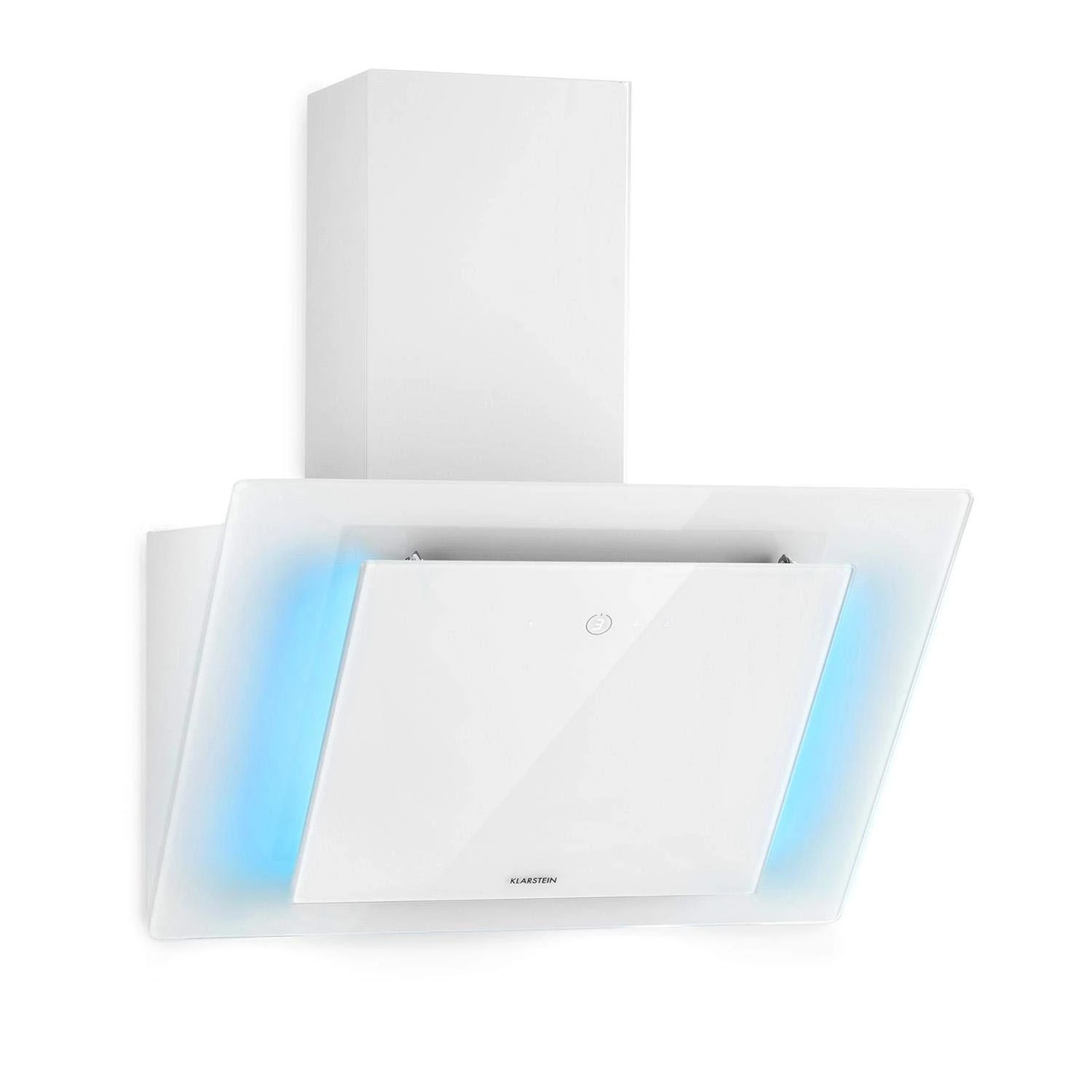 Klarstein Eleonora - Head-Free Extractor Hood, EEC A ++, Exhaust Air Capacity: 426 m³ / h, Touch Control, RGB Ambience Colour, 60 dB, Circulating Air and Exhaust Air, LED, Filter, 60 cm - White