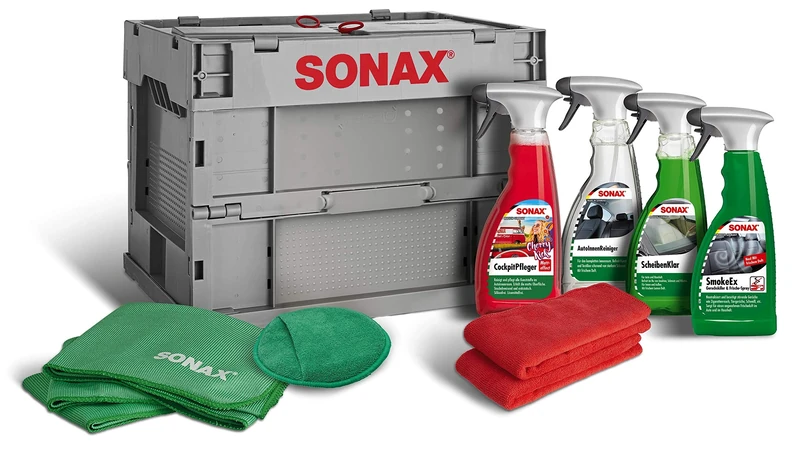 SONAX TruckerBox Package: Interior Care Box (7 Pieces) High-Quality Products + Accessories for Interior Cleaning and Care Ideal for Travelling | Item No. 07685410
