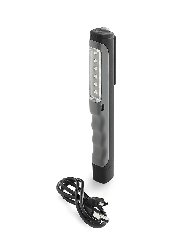Penlight LED Wall Light with µUSB Cable and Batteries 3 x Ni-MH 600 mAh, RA > 80, 4000 K, IP40, III Small Ochre, Integrated Clip and Magnet, Plastic Casing Soft-Touch Coating