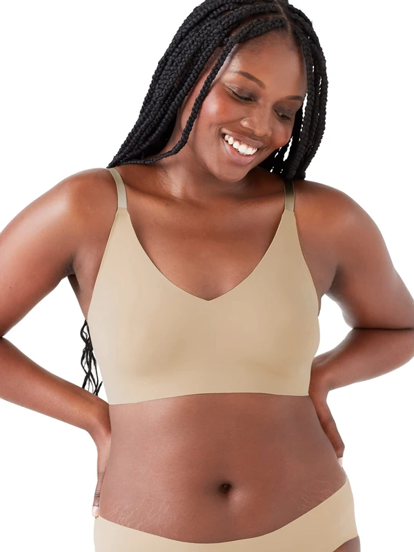 True & Co Women's True Body Triangle Convertible Strap Bra, Opaque, Desert, (Medium) 34-36A/D